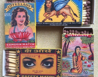 Vintage Matchbox Art ,Vintage Matchboxes,Asian Matchstick gifts,Vintage Dog Matchbox holder,Dog matchboxes,Animal matches,stocking fillers