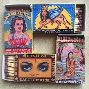 Vintage Matchbox Art ,Vintage Matchboxes,Asian Matchstick gifts,Vintage Dog Matchbox holder,Dog matchboxes,Animal matches,stocking fillers