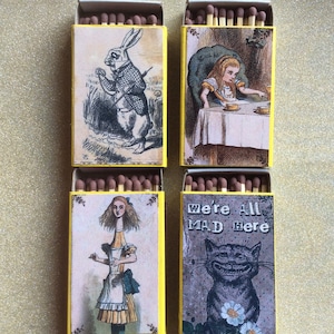 Vintage Matchboxes,Matchbox collections, Alice in Wonderland gifts,Alice in Wonderland, Phillumeny,Phillumenists gift ideas