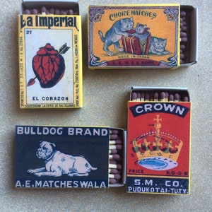 Vintage Matchbox Art,Matchbox lover gifts,Cat Matchboxes,Heart Matchstick gifts,Vintage Dog Matchbox holder,Dog matchboxes,Animal marches