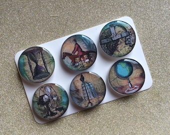 Steampunk Magnets,Steampunk Fridge Magnets, Steampunk gift ideas,Cyberpunk Magnets,Cyberpunk gift, Steampunk lover gifts,Victorian Magnets