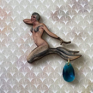 Mermaid Pin/ Risqué Mermaid Brooch /Mermaid Badge/ Mermaid Jewelry/ Statement Mermaid Pins /Mermaid Brooch/ Mermaid jewellery,Mermaid gifts