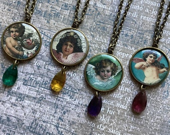 Cadeau cherubijn minnaar, ketting cherubijn, cadeau-ideeën engelen engelen, cadeaus cherubijn minnaar, cadeau cherubijn voor moeder, accessoires engel, sieraden cherubijn