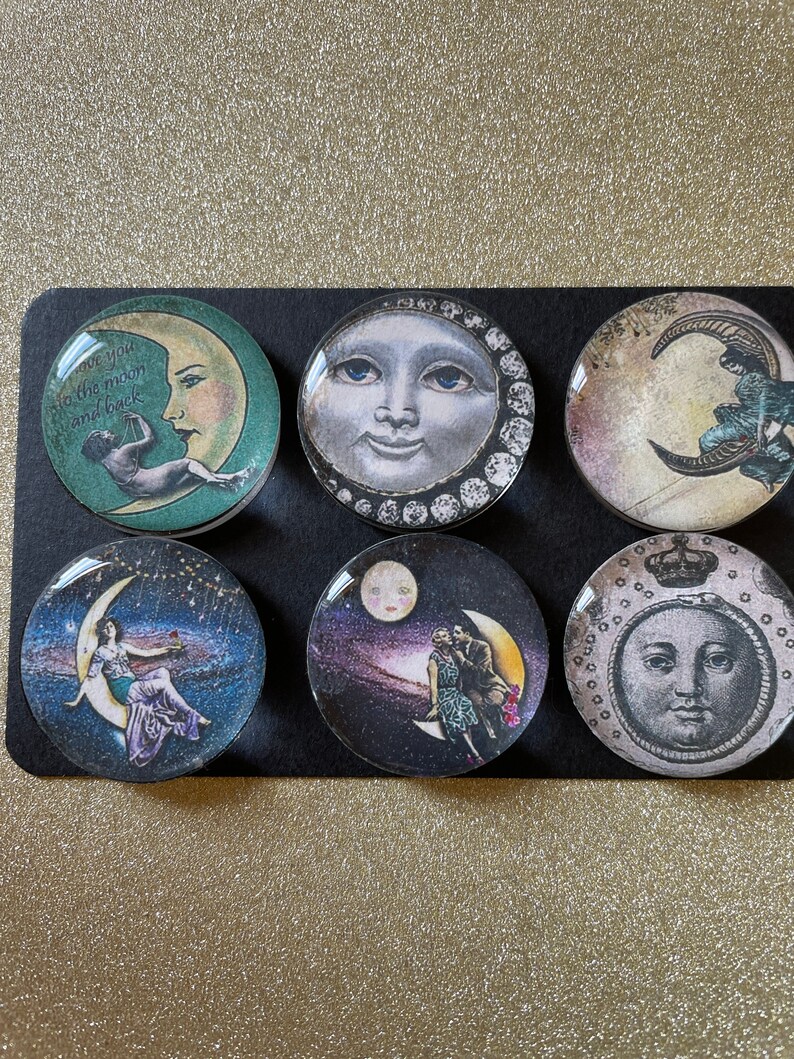 Cadeau pour amoureux de la lune, ensembles d'aimants lune, aimants lune céleste, cadeaux homme sur la lune, cadeaux amoureux lune, idées cadeaux célestes, remplissage de bas lune image 1