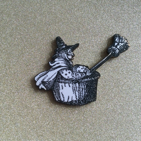 Witch Jewellery/witch Badge/witch Brooch/witch Jewelry/ Halloween