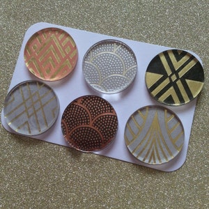 Boho Fridge Magnets /Metallic Board Magnets/Magnets /Art Deco Magnets/Boho Fridge Magnet sets/ Floral Magnets/Button Magnets