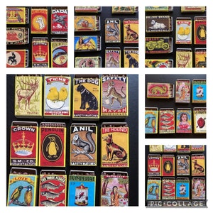 Cajas de cerillas vintage, Colección de cajas de cerillas, Regalos de velas, Cajas de cerillas, Regalos de cerillas, Soporte para cajas de cerillas, Cajas de cerillas para perros, Marchas de animales