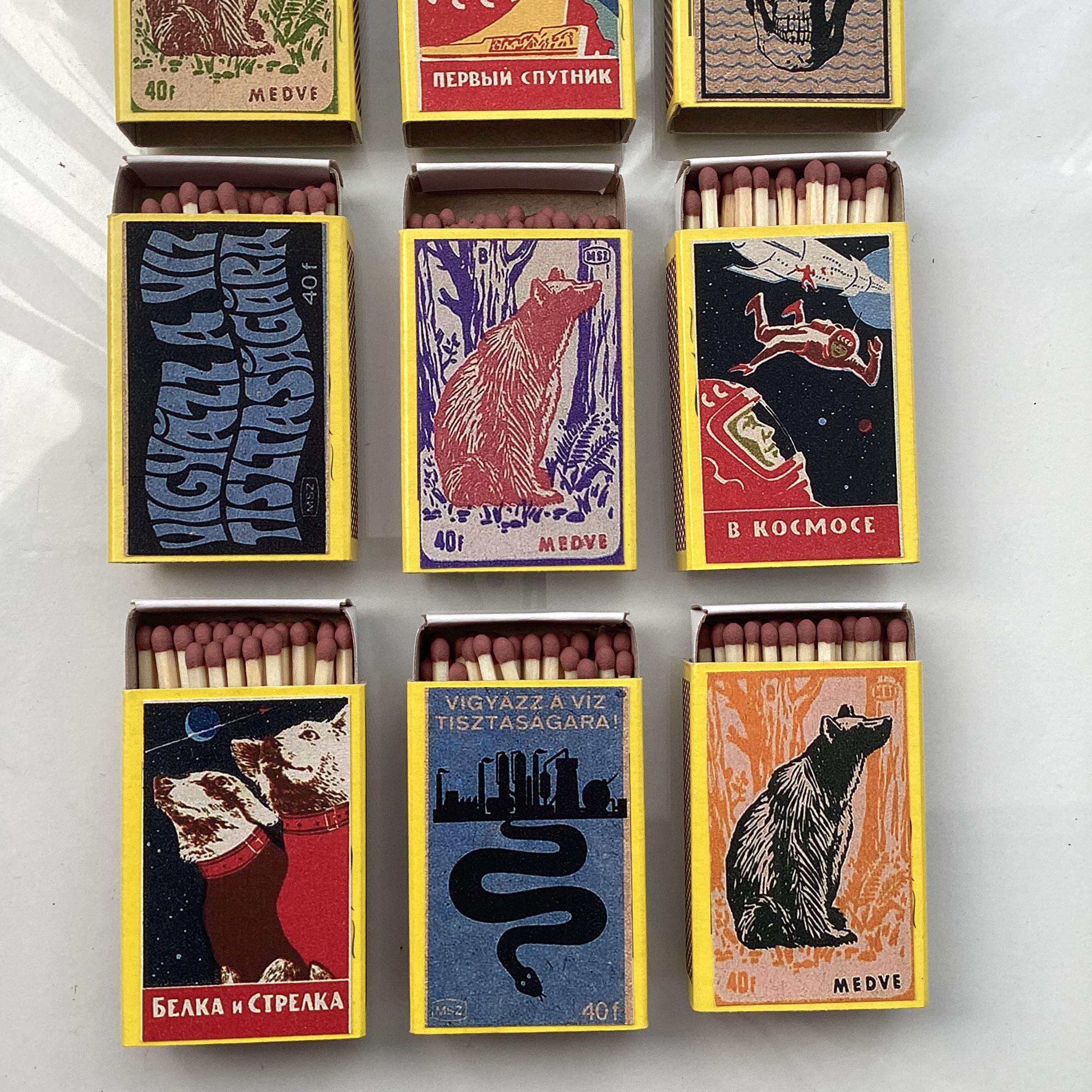 Matchboxes Russian Collection Vintage Russian Matchbox Collections, Space Dog Gifts, Soviet Union ...