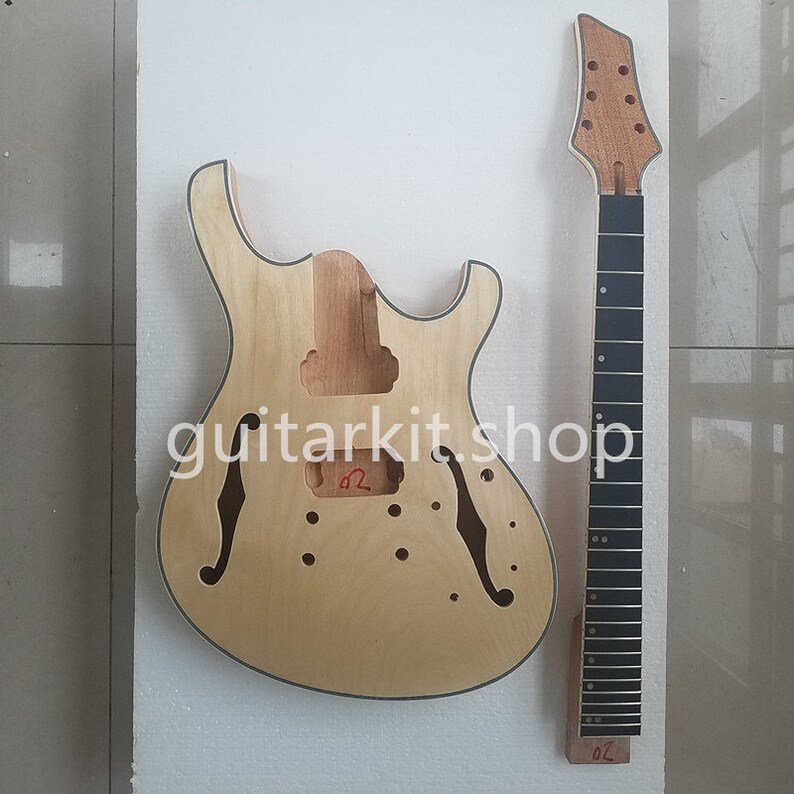 DIY Guitar Kit Semihollow Electric Guitar Kit / DIY Electric Etsy