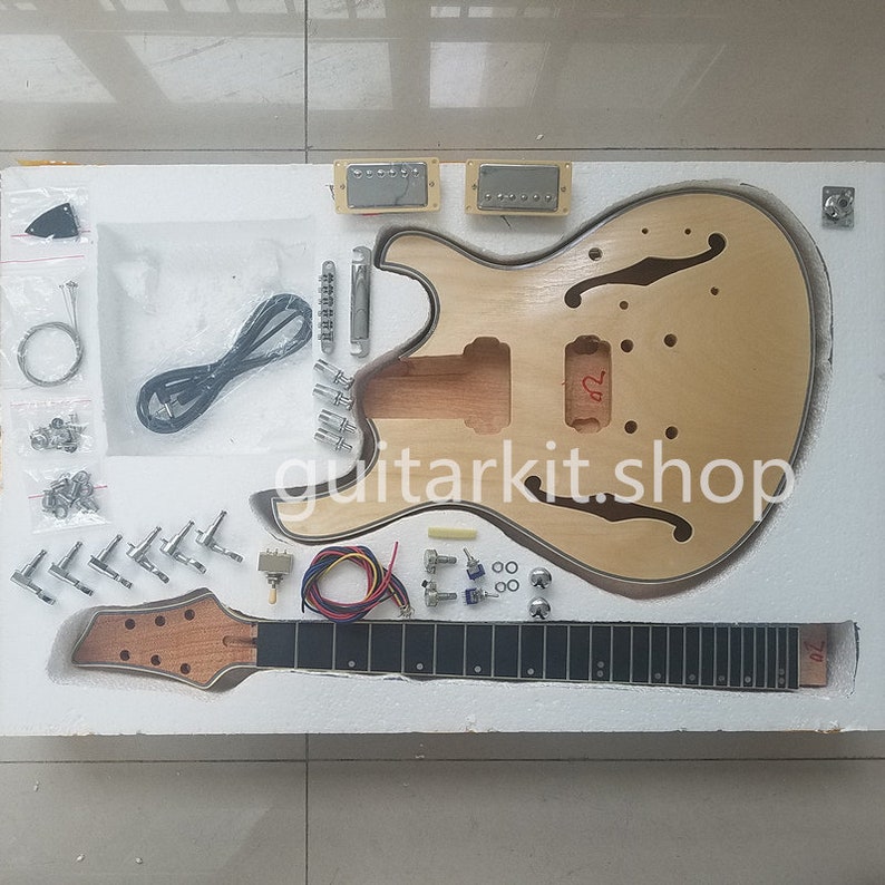 DIY Guitar Kit Semihollow Electric Guitar Kit / DIY Electric Etsy