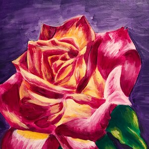 Original Sunset Rose Painting
