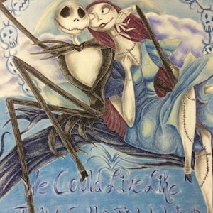 Digital print of my fanart piece Jack and Sally Colored