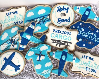 Airplane Cookies Etsy Airplane Cookies Etsy