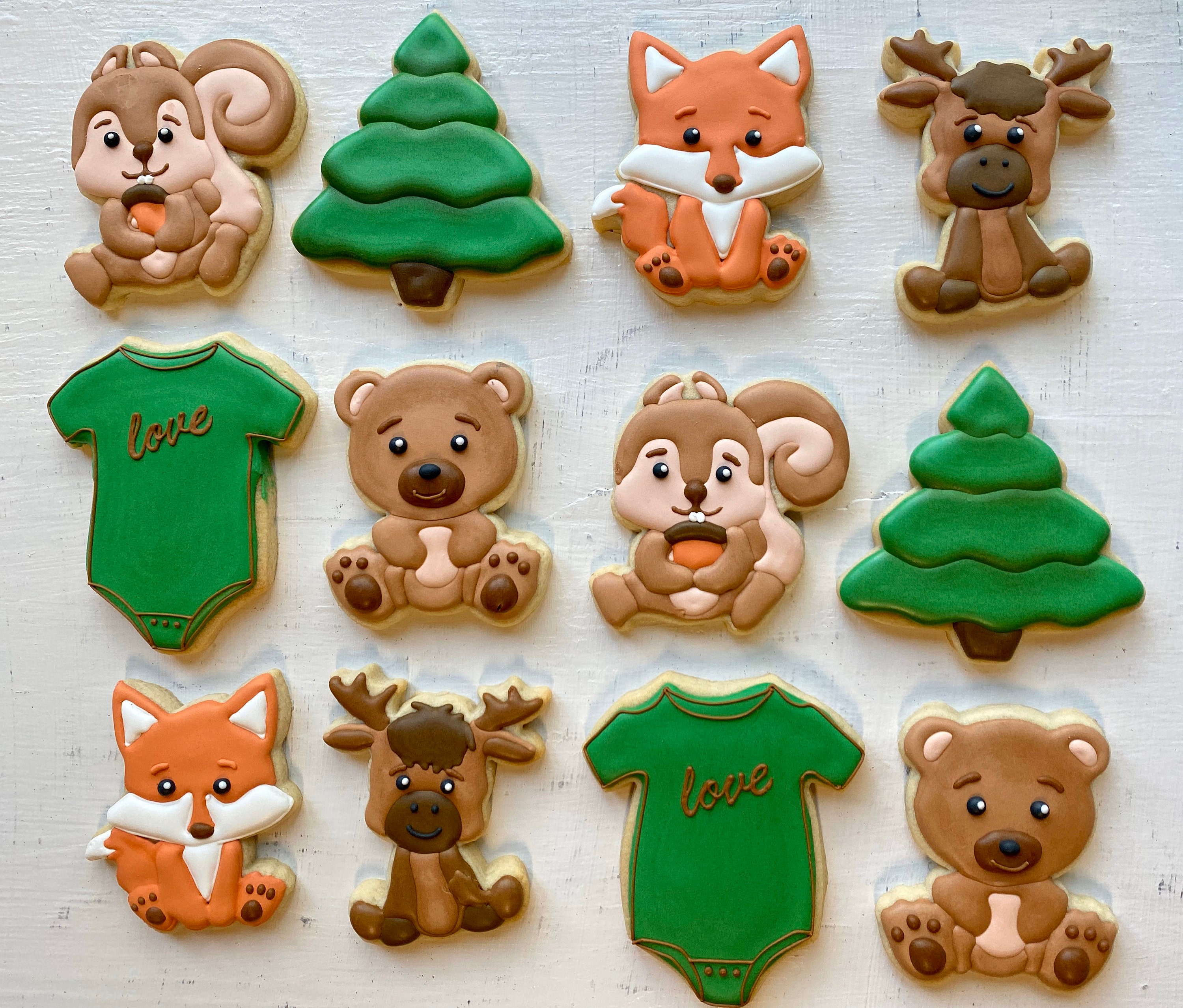 Woodland Baby Shower Cookies Etsy