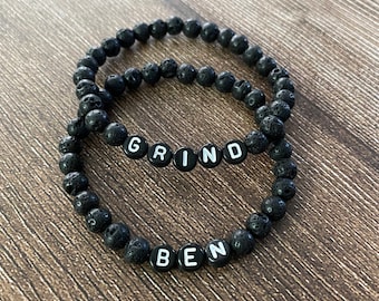 Unisex Word Bracelet | Men's Beaded Bracelet | Letter Bracelet | Men's Jewelry | Boyfriend Husband Gift  | For Him | For Her | More Colors