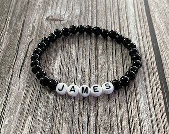 Unisex Word Bracelet | Men's Beaded Bracelet | Letter Bracelet | Men's Jewelry | Boyfriend Husband Gift  | For Him | For Her | More Colors