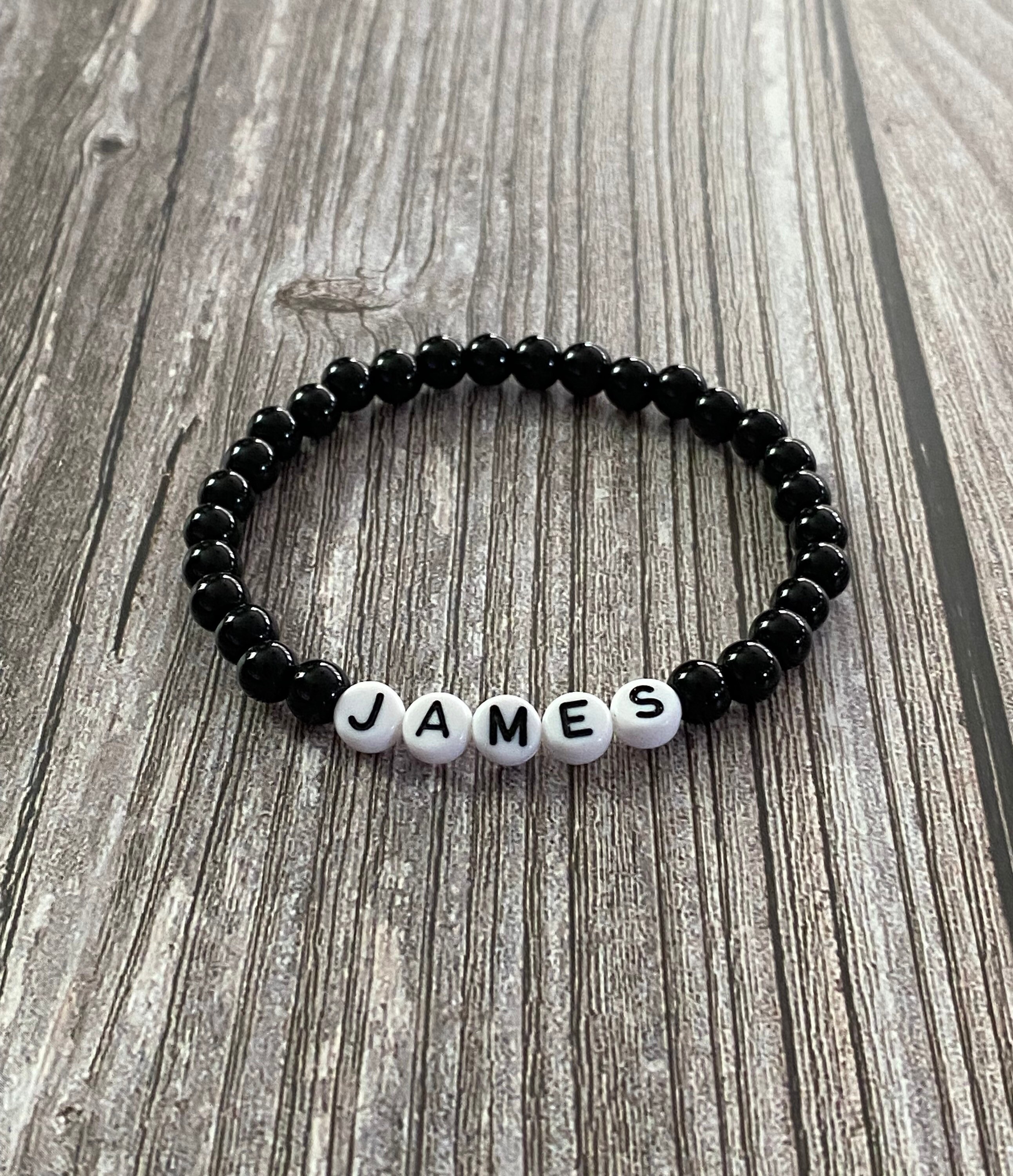 Mens bead bracelet with cheap names