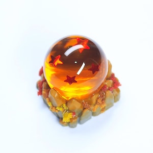 Amber Dragon Stars Keycap – Resin Artisan Keycap, Unique Fantasy Keycap, Handmade Keyboard Accessory
