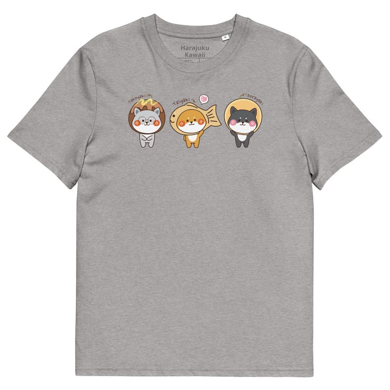 Shiba dog organic cotton kawaii unisex Harajuku fashion anime tee