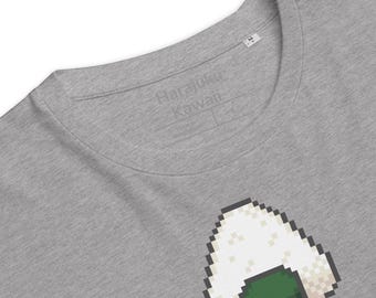 Camiseta unisex de algodón orgánico con gráfico de comida japonesa Onigiri