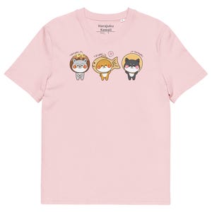 Shiba dog organic cotton kawaii unisex Harajuku fashion anime tee
