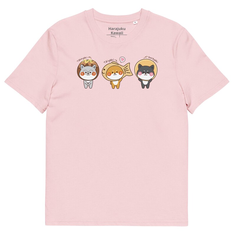 Shiba dog organic cotton kawaii unisex Harajuku fashion anime tee