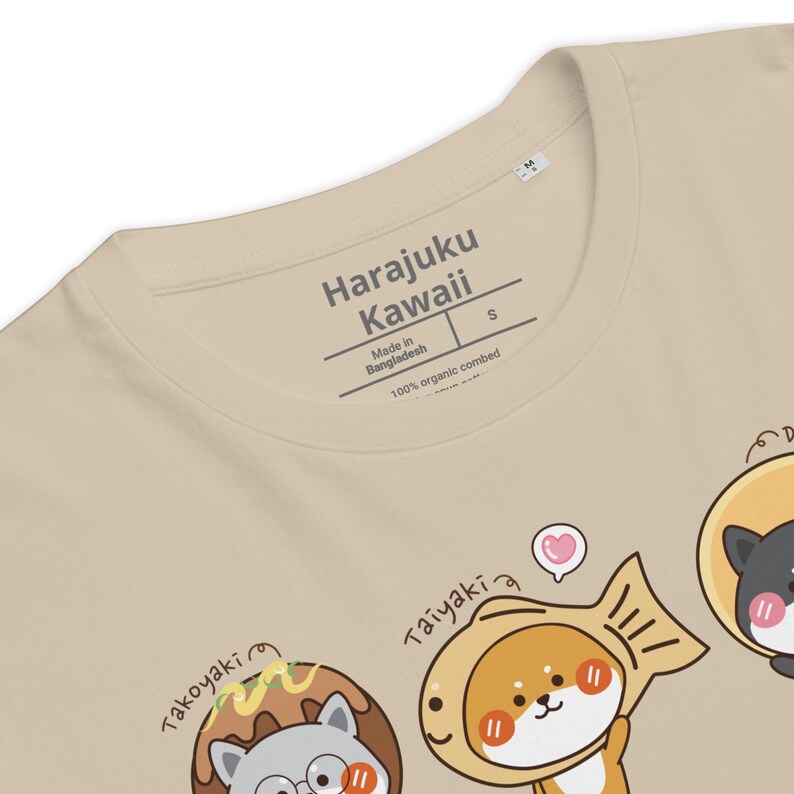 Shiba dog organic cotton kawaii unisex Harajuku fashion anime tee