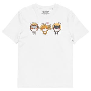 Shiba dog organic cotton kawaii unisex Harajuku fashion anime tee