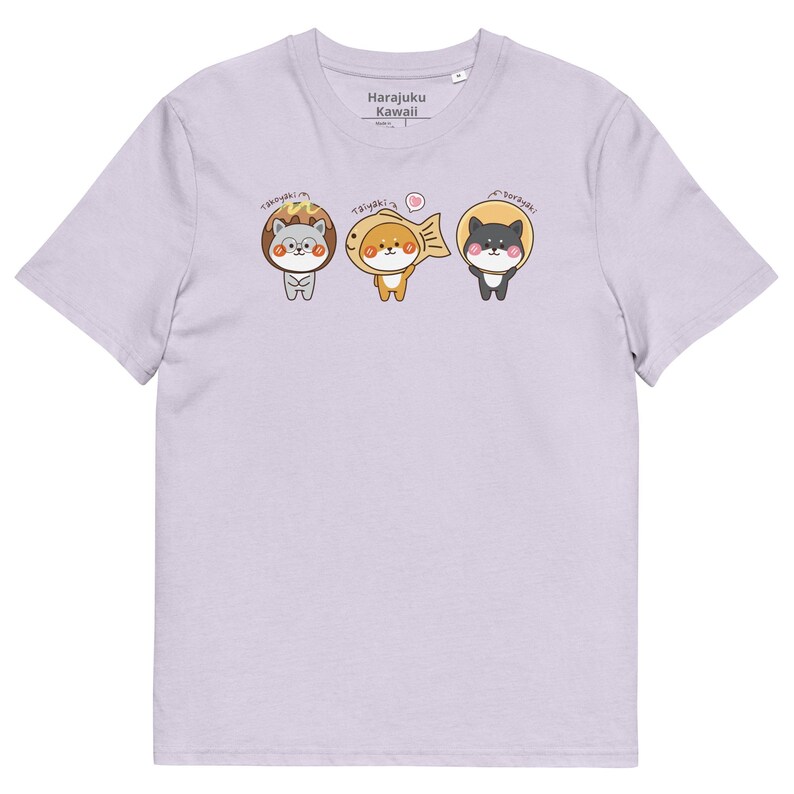 Shiba dog organic cotton kawaii unisex Harajuku fashion anime tee