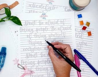 Modern Calligraphy Practice Guide: Quotes & Mantras (Digital Download)