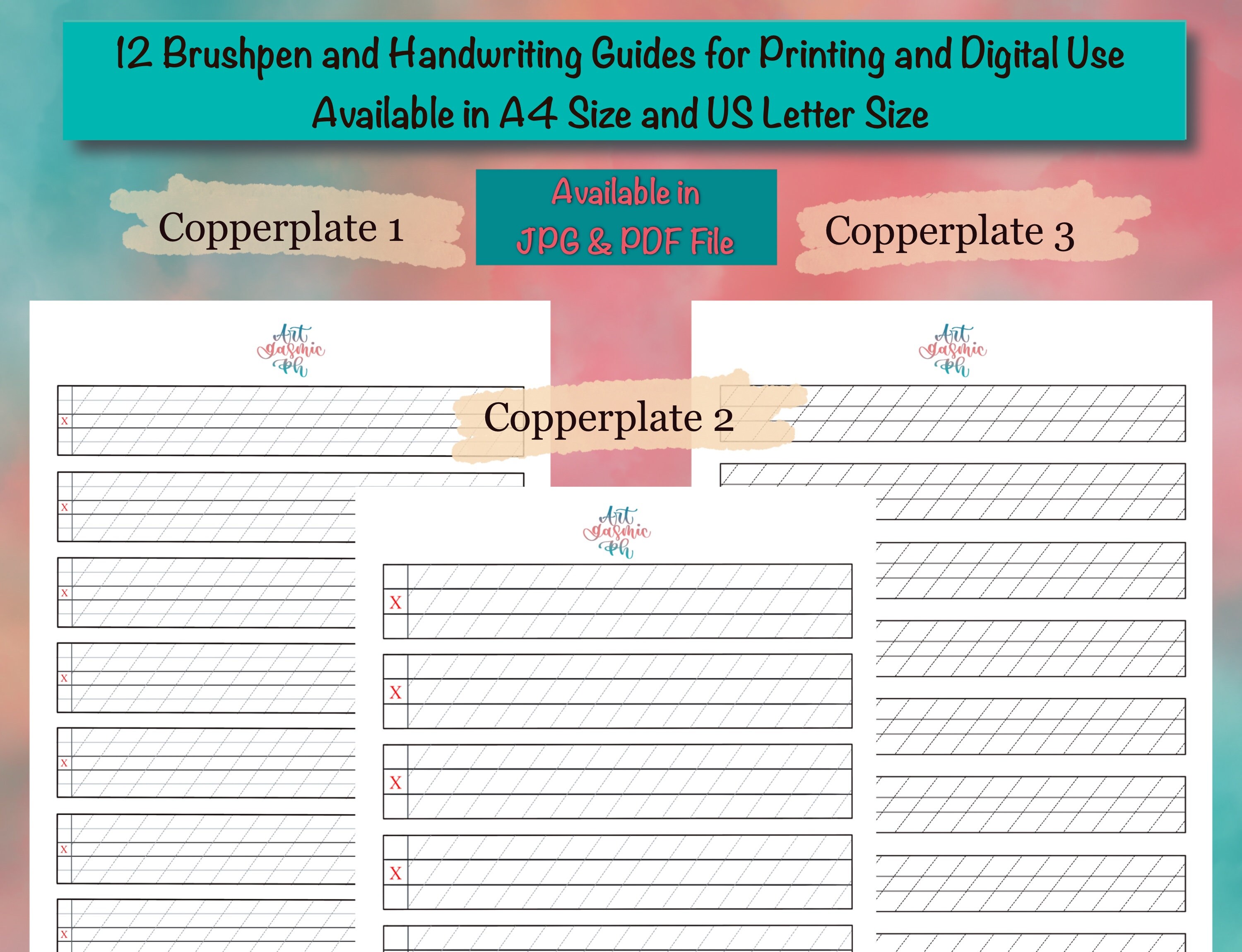 Penmanship Guide.pdf Calligraphy & Handwriting Guide Sheets: Copperplate Practice (PDF, JPG ...