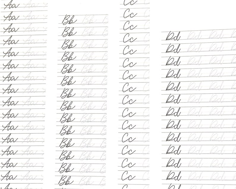 Cursive Handwriting Practice Worksheet: Lettering Workbook (PDF & PNG ...