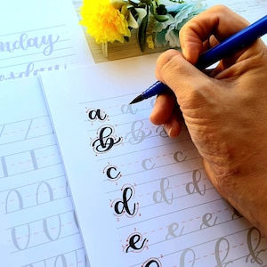 Calligraphie au stylo pinceau pour débutant Feuilles d'exercices pour la calligraphie moderne Feuille d'exercices de base pour la calligraphie Feuilles d'exercices pour le lettrage
