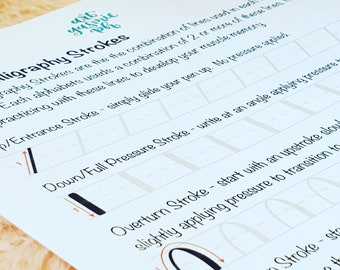 Calligraphy Basic Strokes Guide: Beginner Practice Worksheets (Printable PDF)