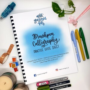Brush Pen Calligraphy Worksheets, Calligraphy Practice Sheets ...