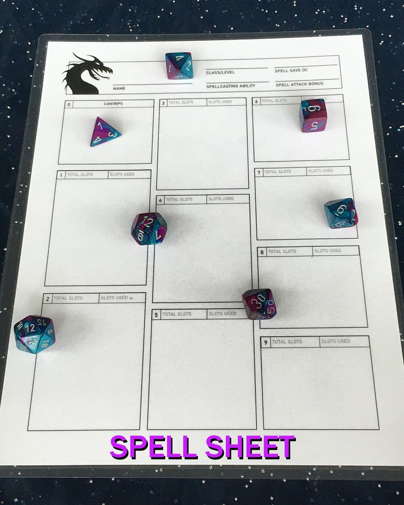 Double Sided Dryerase Character Sheets Dnd 5e Reusable Etsy