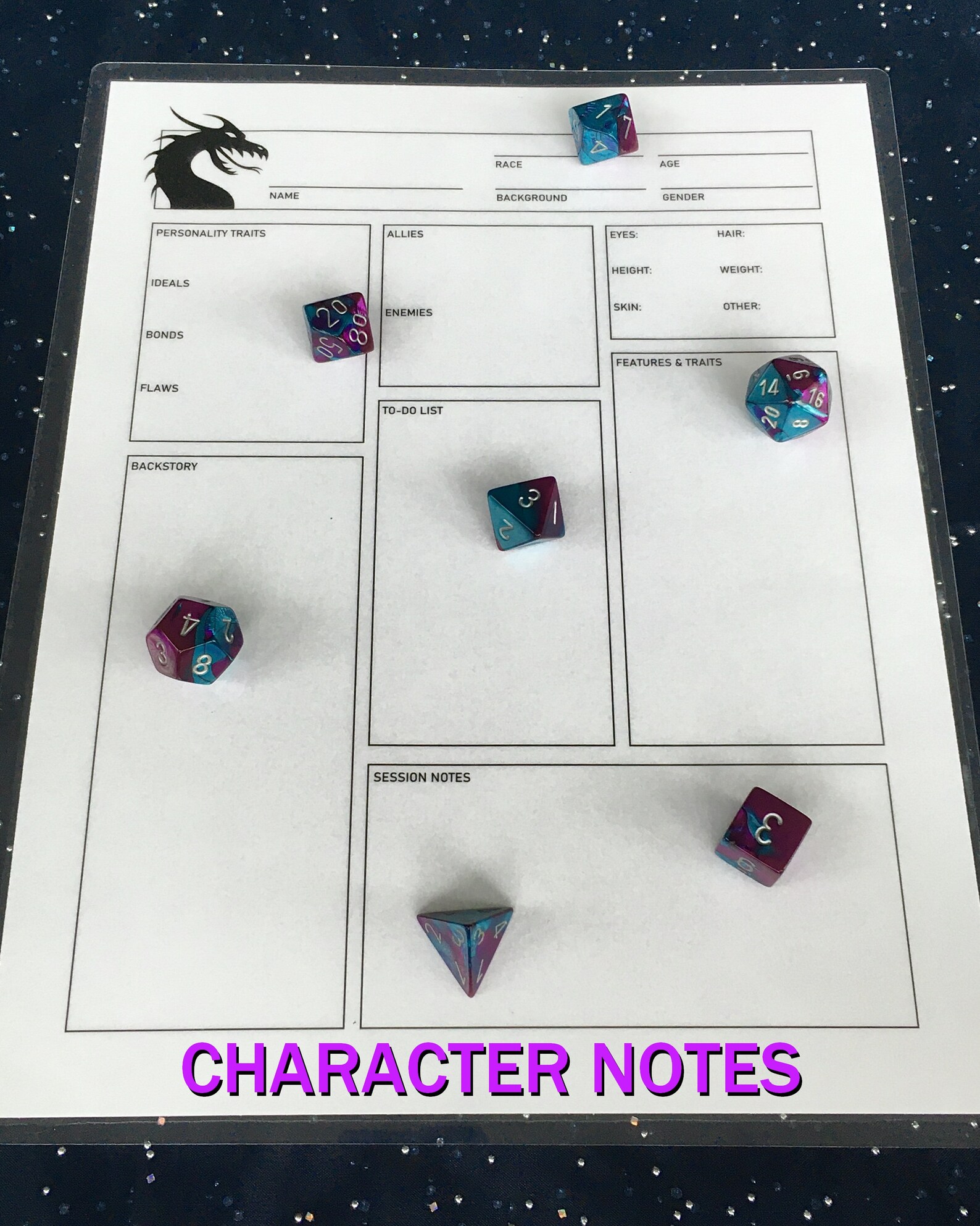 Dry Erase Character Sheets Dnd 5e Reusable Laminated Etsy