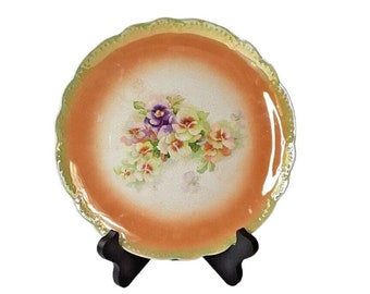 Vintage Homer Laughlin Hudson Plate Porcelain with Scalloped  Edges Floral Design 10.25" Decorative Collectible Dinner Plate Beautiful