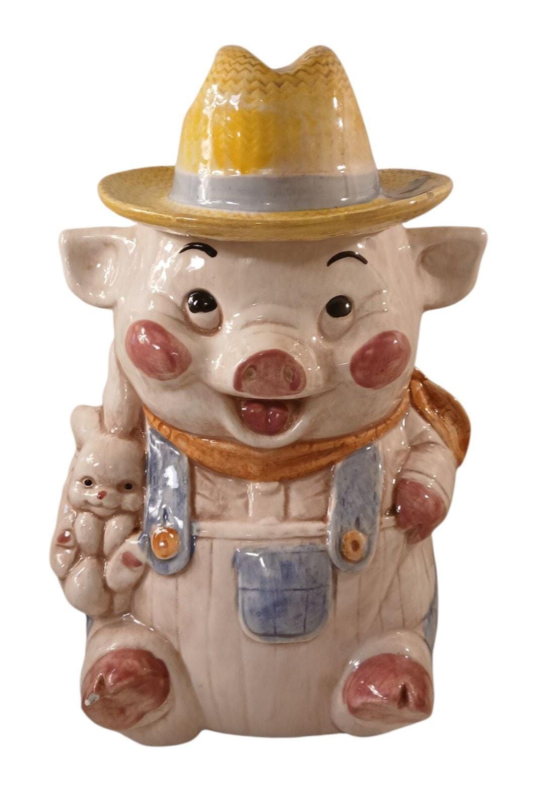 Farmer Pig Cookie Jar - Etsy