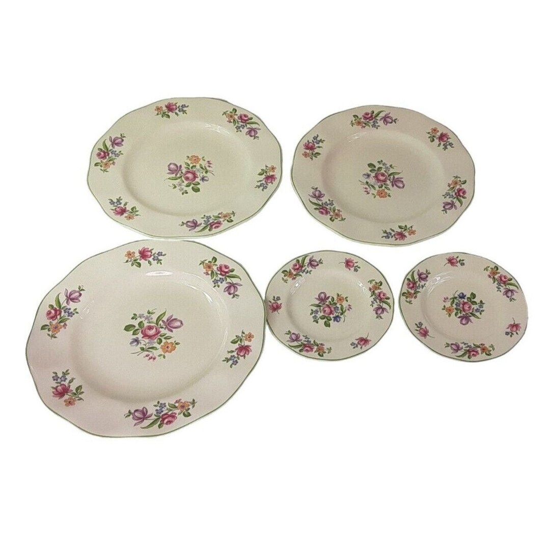 Vintage Wedgwood Co. Ltd. Dinner Plate & Saucers 5 Piece Set White ...
