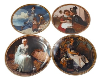 Vintage Knowles Norman Rockwell "Rediscovered Women Collection" Plates Set of 4 Fine China Decorative Collection