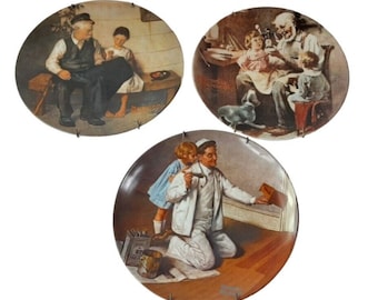 Vintage Knowles Norman Rockwell Plates Set of 3 Heritage Collection Decorative Collectibles