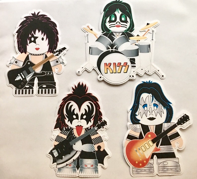 Rock Band Party Printed Die Cuts Set Of 4 Rock And Roll Party Etsy