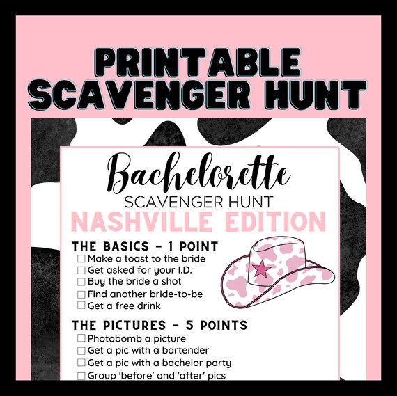 Bachelorette Scavenger Hunt Game Space Cowgirl Bachelorette - Etsy