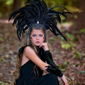 Feather wings headpiece,  Gothic crown,  fascinator