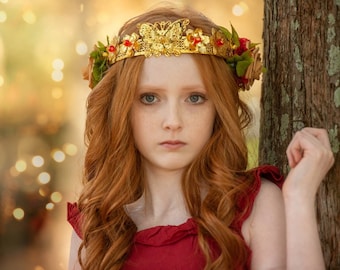 Festival headpiece,  gold crown, halo