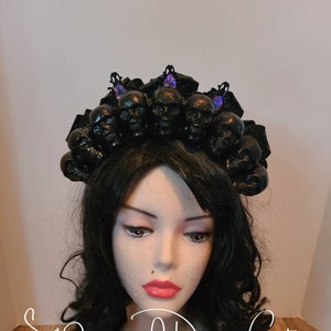 Dark fairy headpiece,  fantasy crown, skulls