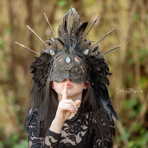 Blind filigree mask, fascinator