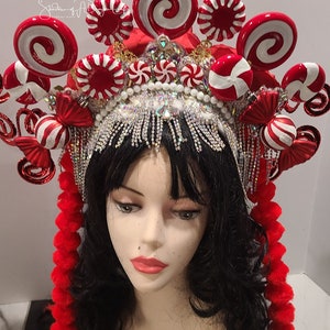 Peppermint Fae, Holiday Headpiece, Santa - Etsy