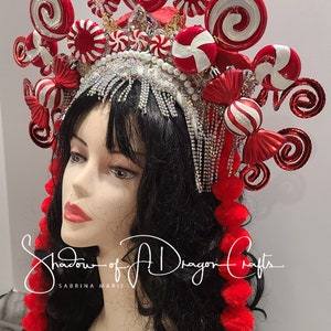 Peppermint Fae, Holiday Headpiece, Santa - Etsy